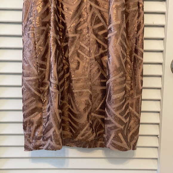 Vince Camuto Metallic Sequin Dress Razor Back sz 2 - Picture 6 of 7